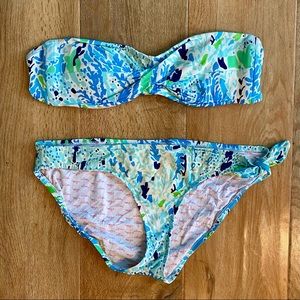 Lilly Pulitzer Let’s Cha Cha Blue Bikini, Size M